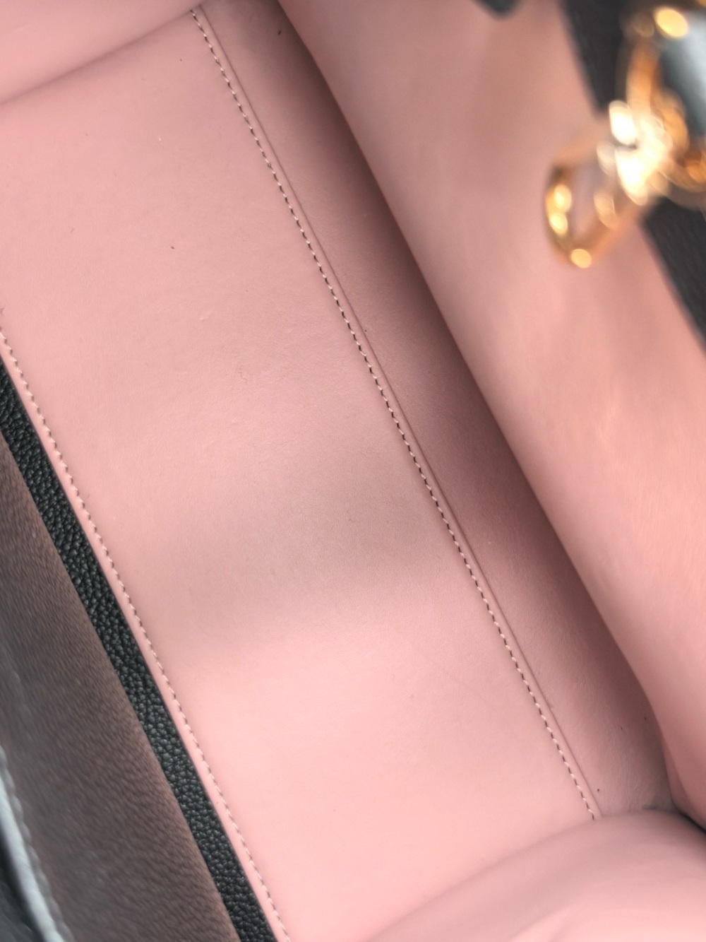 Louis Vuitton City Steamer MM Black and Dusty Pink Two-Tone Leather Satchel - Picture 12 of 14